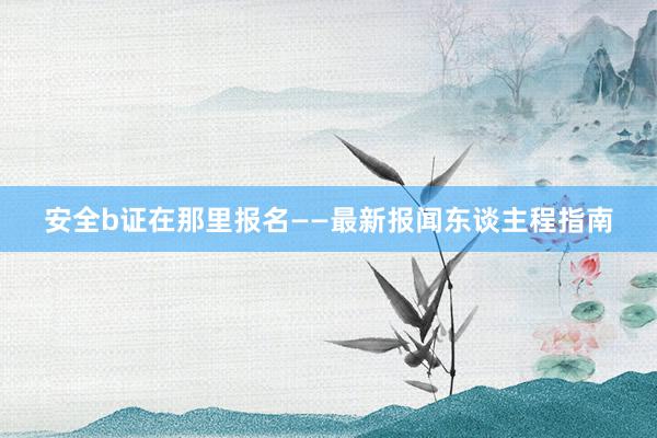 安全b证在那里报名——最新报闻东谈主程指南