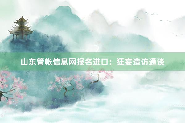 山东管帐信息网报名进口：狂妄造访通谈