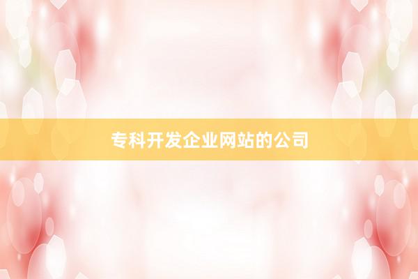 专科开发企业网站的公司