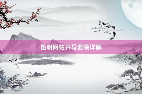 昆明网站开导要领详解